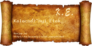 Kelecsényi Elek névjegykártya